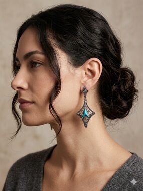 Vintage style Drop Filigree Dangle Earrings - Women Jewelry